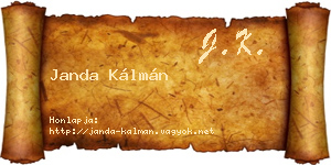 Janda Kálmán névjegykártya